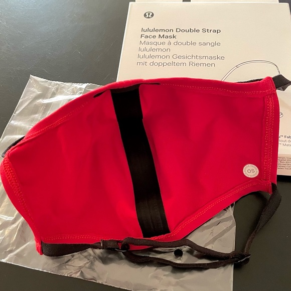 Lululemon double strap Face Mask Nulu dark red NIB - Picture 10 of 15